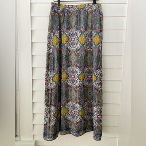 Garnet Hill | 100% Organic Cotton Boho Maxi Skirt Size Medium